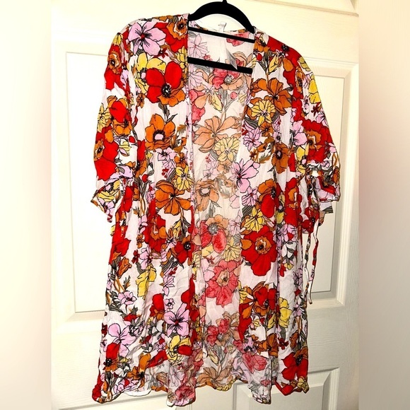 NWT Maurice’s women’s floral lightweight open front cardigan cover up M summer - Picture 1 of 7